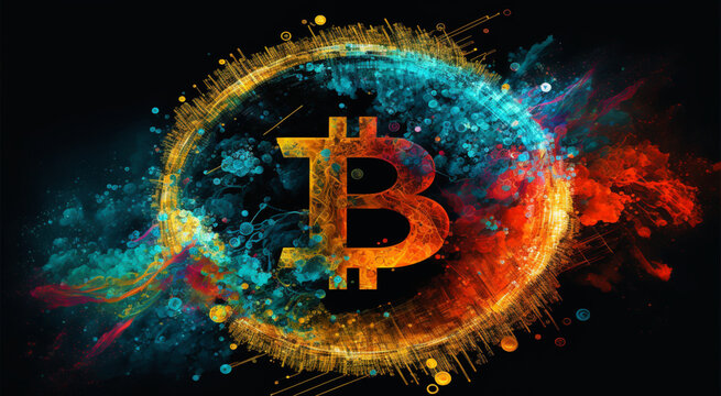 Bitcoin icon, high quality, Generative AI