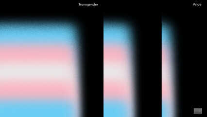 Prismatica Minimalist LGBTQ Transgender Fuzzy Pride Flag Layout with Grain Texture and Editable Text on Dark Background