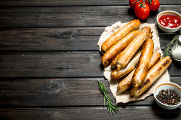 Fragrant grilled sausage with tomato sauce.