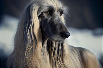 Afghan Hound Blond and Brown Dog (Breed Beautiful)