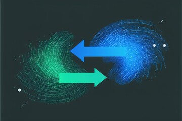 Agile loops, abstract, artful, methodology, scrum, approach to project management created with generative ai technology