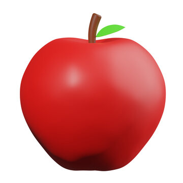 Apple 3D Illustration. Apple 3D Icon.