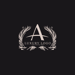 Luxury logo template, luxury products labels design set with royal brand symbols flat isolated vector illustration, logo ornamental elegant.