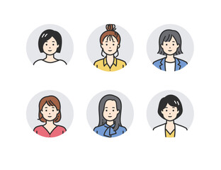 シンプルタッチのオフィスカジュアルの人物アバター