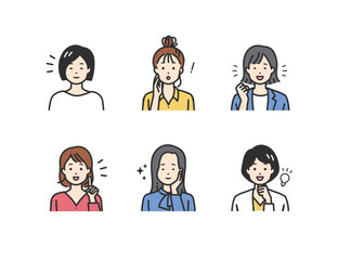 ポジティブなオフィスカジュアルのシンプルタッチの人物アバター