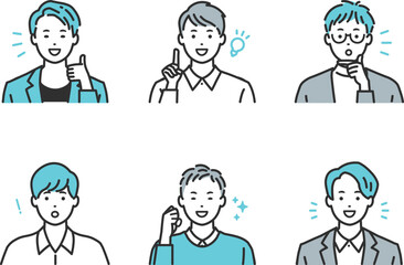 ポジティブなオフィスカジュアルのシンプルタッチの人物アバター