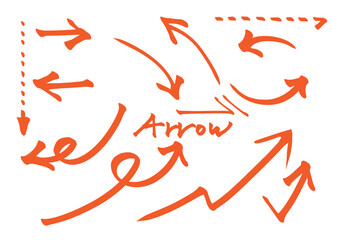 矢印　筆の手書き　セット