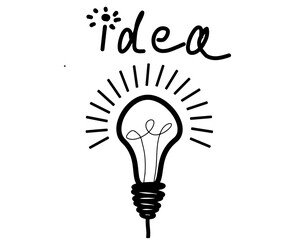 Lightbulb lamp creative idea graphic design inspiration business solution technology innovate energy power bright genius brain logo education start planning intelligence sketch problem concept