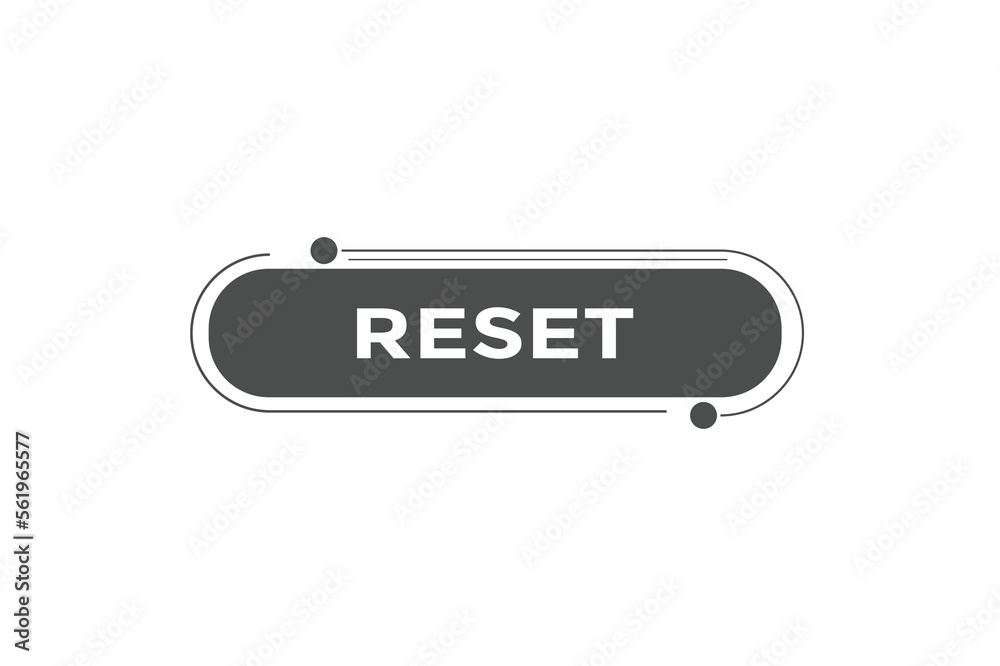 Sticker reset button web banner templates. vector illustration