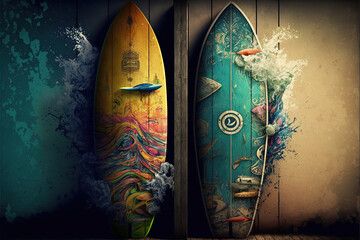 illustration about surfboards.