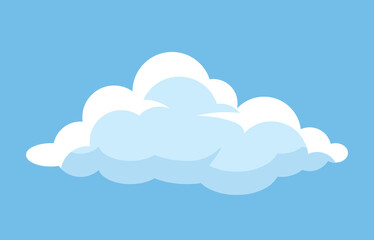 Cute cloud icon. Natural and organic pattern. Atmosphere and climate, symbol of good weather, sky. Poster or banner for website. Template, layout and mock up. Cartoon flat vector illustration