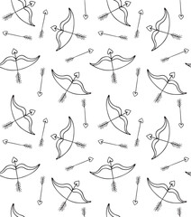 Vector hand drawn doodle sketch bow isolated on white background