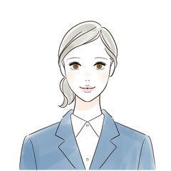 正面を見る笑顔のビジネスウーマン