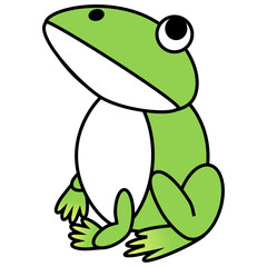 空を見上げたカエル