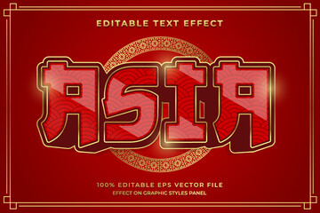 decorative editable asia text effect vector design