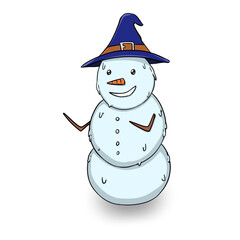 Clip art of a snowman with a hat