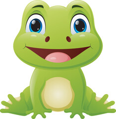 Cute baby frog cartoon sitting