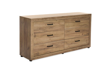 New wooden chest of drawers isolated on white