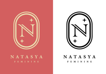 Letter N logo, perfect for salons, spas, and others.