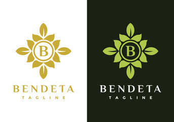 Letter A with leaf frame, suitable for the company's initial symbol.