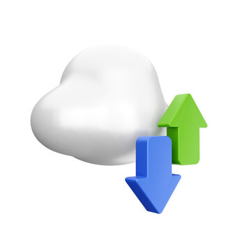 3d social media cloud share icon illustration render