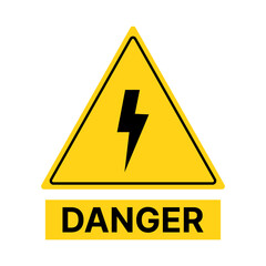 Danger sign yellow color. Vector illustration. Isolated attention symbols on white background.