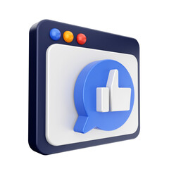 3d social media website like icon illustration render