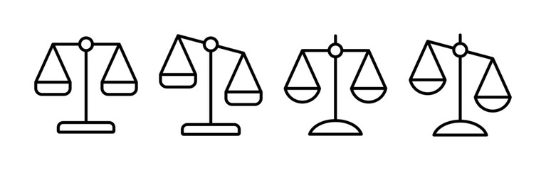 Scales icon vector for web and mobile app. Law scale icon. Justice sign and symbol