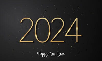 Fototapeta na wymiar 2024 Happy New Year Background Design.