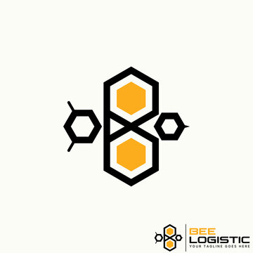 Logo design graphic concept creative abstract premium free vector stock simple unique lineout hexagons like bee fly. Related to animal or precision