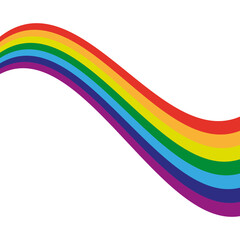 Line art wavy rainbow. Wave pattern. Vector illustration.