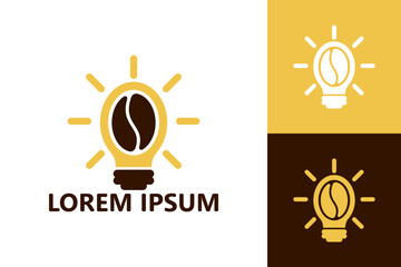 Creative coffee light bulb logo template design vector