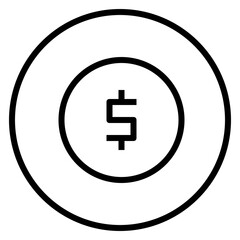 Obraz premium Coins line icon