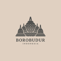 borobudur logo design heritage stupa in indonesia