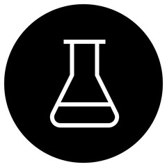 Flask circular glyph icon