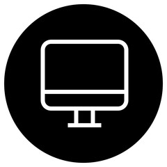 Monitor circular glyph icon
