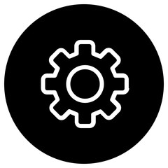 Settings circular glyph icon