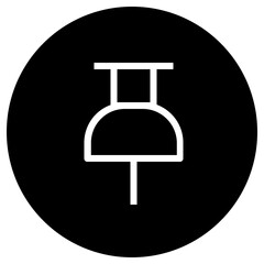 Thumb Tack circular glyph icon