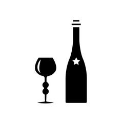 glass and bottles icon vector template design collections flat trendy