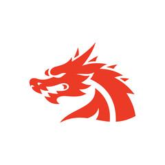 Dragon head silhouette logo design, dragon vector icon