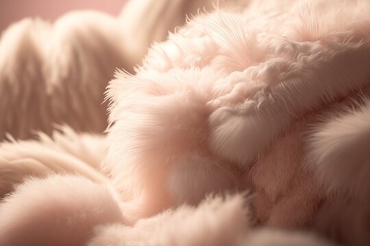 close up of fluffy bird's feathers. Generative AI