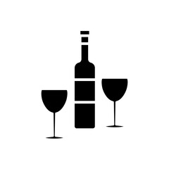 glass and bottles icon vector template design collections flat trendy