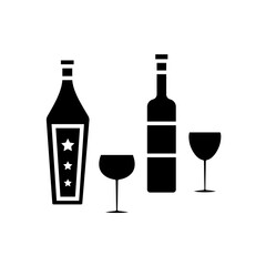 glass and bottles icon vector template design collections flat trendy