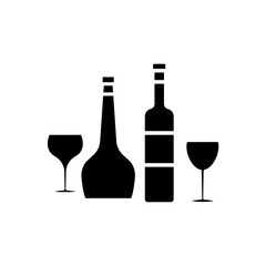 glass and bottles icon vector template design collections flat trendy