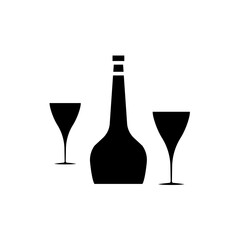 glass and bottles icon vector template design collections flat trendy