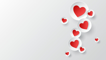 Abstract love heart background with red and white hearts,Vector illustration