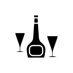 glass and bottles icon vector template design collections flat trendy