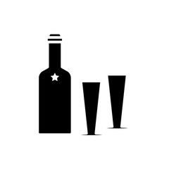 glass and bottles icon vector template design collections flat trendy