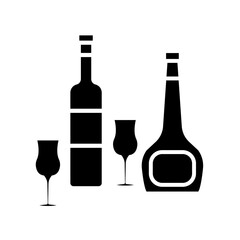 glass and bottles icon vector template design collections flat trendy