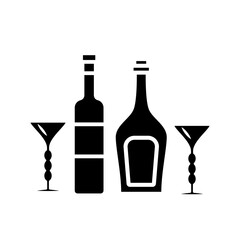 glass and bottles icon vector template design collections flat trendy